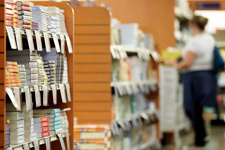 Inside the bookstore