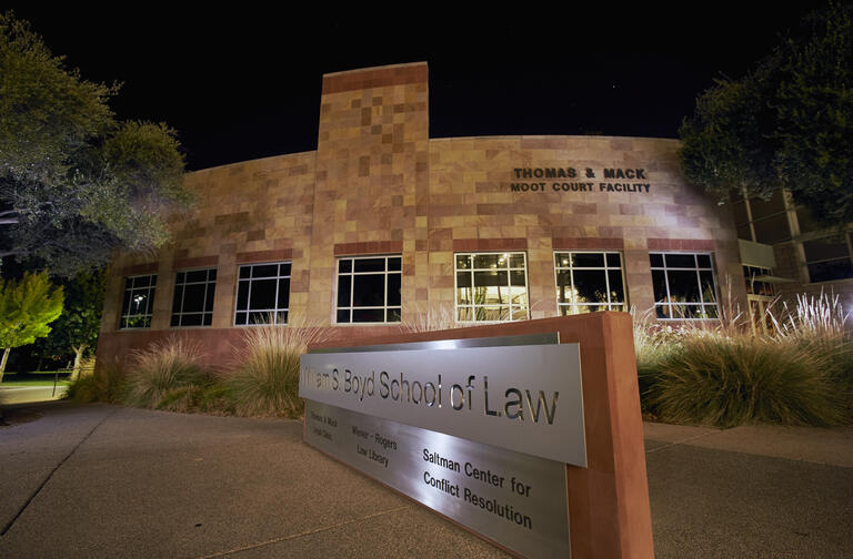 William S. Boyd School of Law at night